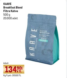 Kaave Breakfast Blend Filtre Kahve 500 g