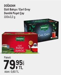 Doğadan Gizli Bahçe/Earl Grey Demlik Poşet Çay 100x3,2 g