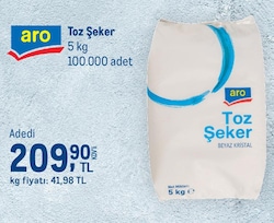 Aro Toz Şeker 5 kg 