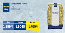 Metro Chef File Meverdi Fıstık 1 kg