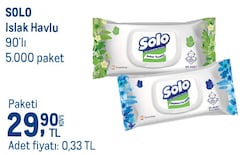 Solo 90 Yaprak Islak Havlu