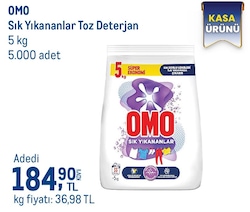 Omo Sık Yıkananlar Beyazlar ve Renkliler için 5 kg Toz Deterjan