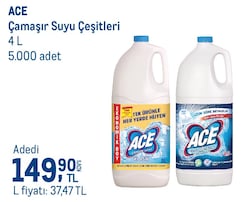 Ace Klasik Çamaşır Suyu 4 lt