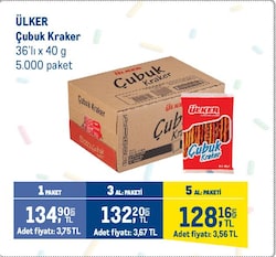 Ülker 40 gr 36'lı Paket Sade Çubuk Kraker