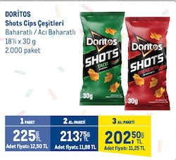 Doritos Shots Cips Çeşitleri 18'li x 30 g