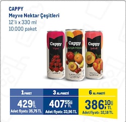 Cappy Bahçe 330 ml 12'li Paket Vişne Meyve Suyu