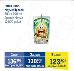 Fruit Pack Egzotik Meyveli 200 ml x 20 Adet