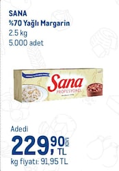Sana %70 Yağlı Margarin 2.5 kg 