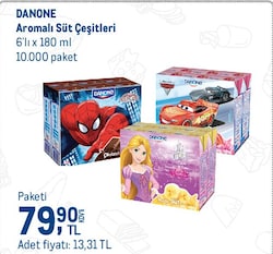 Danone Aromalı Süt 180 ml 6'lı 