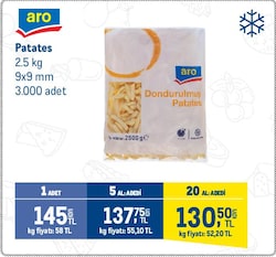 Aro Patates 2.5 kg 9x9 mm 