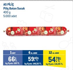 As Piliç Baton Sucuk 400 g 