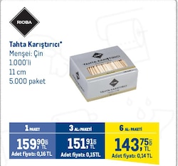 Rioba Tahta Karıştırıcı 11 cm 1000'li 