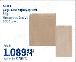 Kraft Çizgili Kese Kağıdı 5 kg Çeşitleri 