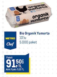 Metro Chef Bio Organik Yumurta 10'lu 
