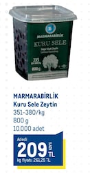 Marmarabirlik Kuru Sele 800 gr 2XS (351-380) Siyah Zeytin