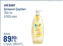 Uni Baby Saç ve Vücut Şampuanı 700 ml