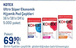 Kotex Ultra Gece Hijyenik Ped 16'lı
