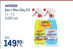 Asperox Sarı Güç ve Mavi Güç Sprey 1 lt 2'li