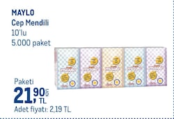Maylo 10'lu Paket 100 Yaprak Kağıt Cep Mendili