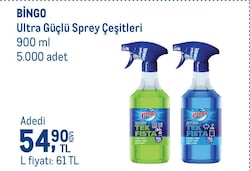 Bingo Tek Fısta Kireç Sökücü Sprey 900 ml