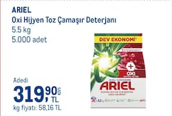 Ariel Oxi Ekstra Hijyen 5.5 kg Toz Deterjan