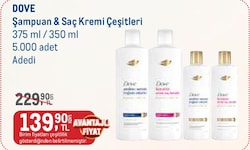 Dove Şampuan ve Saç Kremi Çeşitleri 375-350 ml