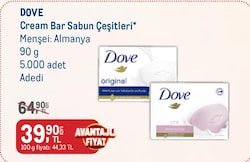 Dove Cream Bar Sabun Çeşitleri 90 g