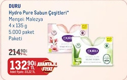 Duru Hydro Pure Sabun Çeşitleri 4x135 g