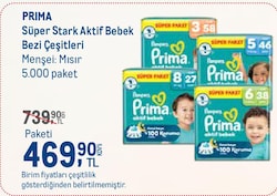 Prima Süper Stark Aktif Bebek Bezi Çeşitleri