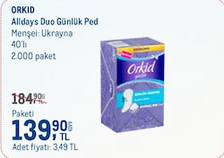 Orkid Alldays Duo Günlük Ped 402lı