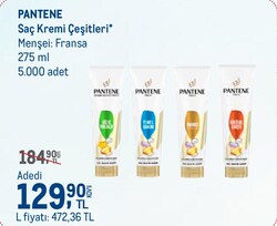 Pantene Saç Kremi Çeşitleri 275 ml