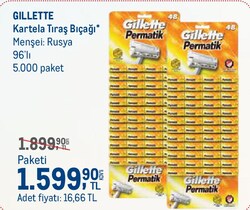 Gillette Kartela Tıraş Bıçağı 96'lı