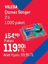 Vileda Çizmez Sünger 2'li