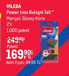 Vileda Power Inox Bulaşık Teli 2'li