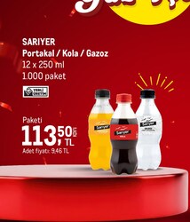 Sarıyer Portakal/Kola/Gazoz 12x250 ml