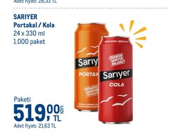 Sarıyer Portakal/Kola 24x330 ml