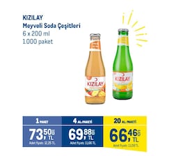 Kızılay Meyveli Soda Çeşitleri 6x200 ml
