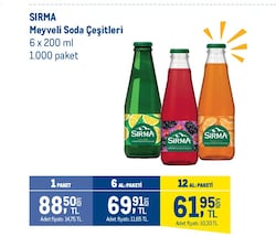 Sırma Meyveli Soda Çeşitleri 6x200 ml