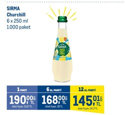 Sırma Churchill Maden Suyu 6x250 ml 