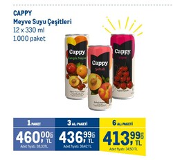 Cappy Meyve Suyu Çeşitleri 12x330 ml