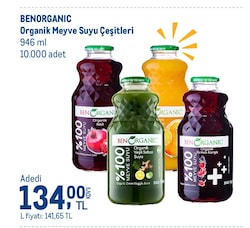 Benorganic Meyve Suyu Çeşitleri 946 ml