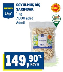 Metro Chef Soyulmuş Diş Sarımsak 1 kg