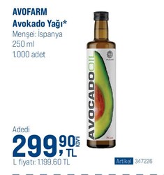 Avofarm Avokado Yağı 250 ml