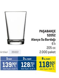 Paşabahçe 52052 Alanya Su Bardağı 6'lı