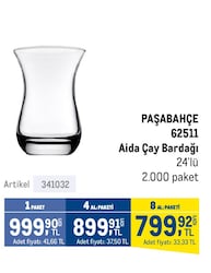Paşabahçe 62511 Aida Çay Bardağı 242lü