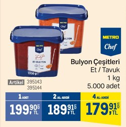 Metro Chef Bulyon Çeşitleri Et/Tavuk 1 kg