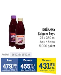 Doğanay Şalgam Suyu Çeşitleri 24x330 ml