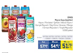 Dimes Meyve Suyu Çeşitleri/Adet
