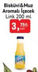 Link Bisküvi & Muz Aromalı İçecek 200 ml