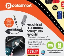 Polosmart Aux Girişini Bluetooth’a Dönüştüren Araç Kiti